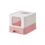 Cat litter box 54.3x42.5x37.8cm., white/pink