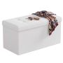 Prieškambario suoliukas Relaxdays, sulankstomas, apie 80 l, Balta, 76 × 38 × 38 cm