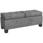 Банкетка для прихожей, с ящиком для хранения, Серая, 116 × 47 × 41 см