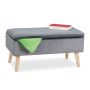 Prieškambario suoliukas su daiktadėže Relaxdays 10034483_709, daiktadėžė, Pilka, 80 × 41 × 40 cm