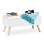 Prieškambario suoliukas su sandėliuku Relaxdays, 40 l talpa, Baltas, 79,5 × 39,5 × 39,5 cm