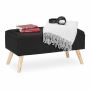 Prieškambario suoliukas su sandėliuku Relaxdays, 40 l talpa, Juodas, 79,5 × 39,5 × 39,5 cm