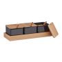 Prieskonių indelių rinkinys Relaxdays 10041599_46, 3 vnt, šviesiai ruda/juoda, 30 × 11 × 13 cm