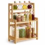 SONGMICS spice rack, 3-tier, Oak/black, 41 × 53 × 18 cm