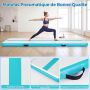 Pripučiamas gimnastikos kilimėlis, su elektrine pompa, Žalia/pilka, 297 × 98 × 11 cm