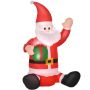 Inflatable Santa Claus with a gift, 120 cm, red, with LED lighting