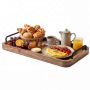 Pusryčių padėklas Relaxdays 10053638.0, su 2 rankenomis, Ruda/juoda, 50 × 6,5 × 25 cm