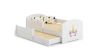 Children's double bed Luk with mattress and safety barrier 164x85x63 / 145x80x15cm, unicorn