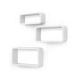 Rectangular wall shelf set, 44 cm. x 39 cm. x 34 cm., 3 pcs., white