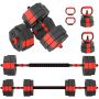 Reguliuojamas 6-in-1 hantelių rinkinys, 30 kg, namų treniruotėms, raudonas