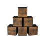 Set of 6 boxes 33x33x33cm., brown/black