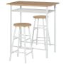 Set of 2 bar stools with tables Homcom, white/light brown