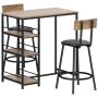 Set of 2 bar stools with tables Homcom, black/brown