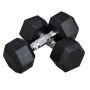 Set of 2 dumbbells Homcom 12.7x12.7x30.5cm., black/silver