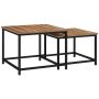 Set of 2 coffee tables Homcom, black/light brown