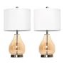 Set of 2 table lamps Homcom 30x30x56cm., white/silver color