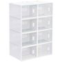Set of 8 modular shoe boxes Homcom 28x36x21cm., white