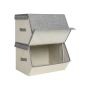Set of 2 folding boxes, beige