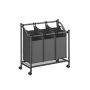 Laundry basket on wheels 45L., dark gray