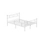 White, metal double bed frame 140x190 cm