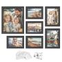 Set of 7 photo frames, black