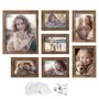 Set of 7 photo frames, brown