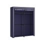 Fabric wardrobe with 2 clothes rails, dark blue