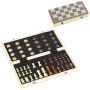 Chess and checkers set, 2 games, Brown/white, Ø 3 × 0.7 cm