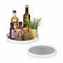 Šaldytuvo organizatorių padėklai Relaxdays, 2 vnt, Balta/pilka, Ø 30 × 3,5 cm