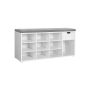 Shoe bench with open compartments