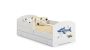 Children's bed Luk with drawer, mattress and barrier protection 144 cm x 77 cm x 56 cm, shark