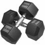 Šešiakampiai hanteliai, metalas, guma, 2 x 12,5 kg