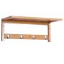 Wall-mounted clothes rack, with shelf, 4 hooks, 50 × 16 × 17.5 cm