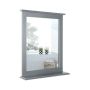Sieninis veidrodis, Su lentyna, Pilka/ruda, 22,5 × 5 × 27 col