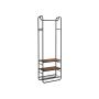 Outerwear rack and shoe bench HSR81BX 58 x 28 x 181 cm., brown/black