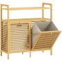 Laundry cabinet Aosom, 2 baskets, 2 shelves, 82 × 88 × 33 cm