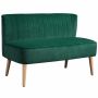 Skandinaviško dizaino dvivietė sofa, tamsiai žalia, 117 cm x 56,5 cm x 77 cm