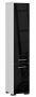 Tall bathroom cabinet NORE Fin with 2 drawers, white/black