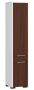 Tall bathroom cabinet NORE Fin with 2 doors, white/dark brown