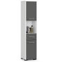Tall bathroom cabinet NORE Fin, white/dark grey