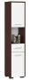 Tall bathroom cabinet-shelf NORE Fin, dark brown/white