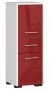 Bathroom cabinet NORE Fin, white/red