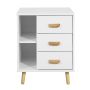 Bedside table 48x40x60cm., white/light brown