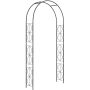 Garden arch, Black, 114 × 230 × 30 cm