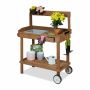 Sodo darbo stalas Relaxdays 10038668.0, su ratukais, 97 × 120 × 49 cm