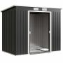 Garden gazebo with sliding door, galvanized steel, 213 x 130 x 172 cm, dark grey