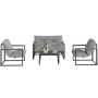 Garden furniture set, for 4 people, sofa, 2 armchairs and table