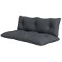 Garden sofa cushions, set of 2, Grey, 120 × 60 × 15 cm