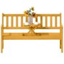 Garden bench, with folding table, Brown, 149 × 56.5 × 89 cm
