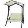 Garden swing, Double, Black/cream white, 150 × 120 × 182 cm